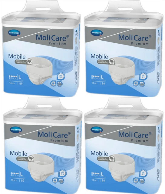 4 x Hartmann MoliCare Premium Mobile 6 gotas talla L 56 ud. 99,84 € incontinencia