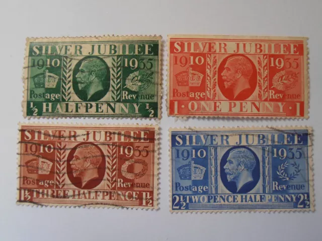 GB - 1935 - KGV - Set of 4 Silver Jubilee Stamps