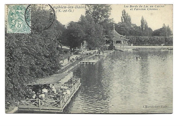 95  Enghien  Les Bords Du Lac Au Casino Et Pavillon Chinois