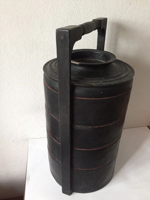 Antique Burmese lacquer lunch box storage 4