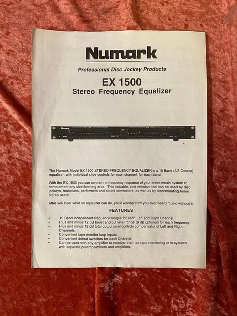 Numark EX1500 Manuale equalizzatore di frequenza stereo RE146