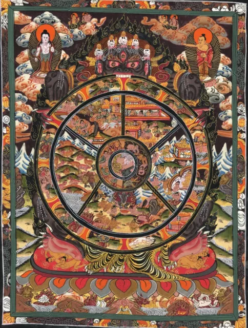 Nepalí Thangka Pintura De Buda Arte Sobre Tela Religioso Buda 29.2x38.1cm 2