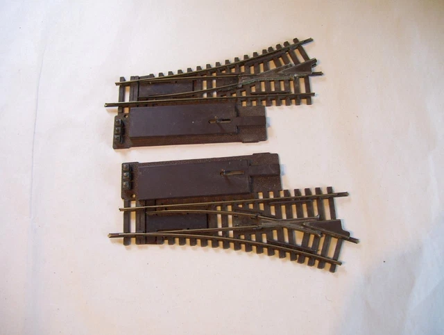HORNBY DUBLO 2 RAIL 2x POINTS MANUAL RIGHT & LEFT HAND RAIL TRACK OO GAUGE 00