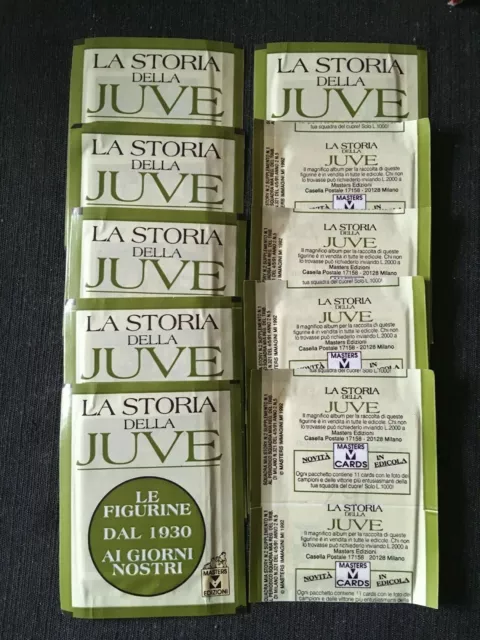 Lot 10 Pochettes Packets Master Edizioni Storia Della Juventus Rare No Panini