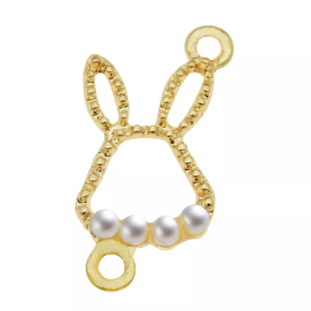 20 Stück Gold Legierung Perle Kaninchen Verbinder Anhänger Schmuck DIY Zubehör 3