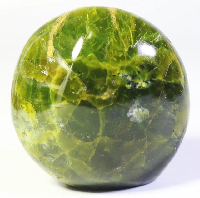 157g Natural Polished Green Opal Pattern Quartz Crystal Palm Stone Madagascar