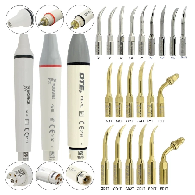 100% Woodpecker DTE Dental Ultrasonic Scaler Handpiece LED HW-5L HD-7L HW-3H EMS