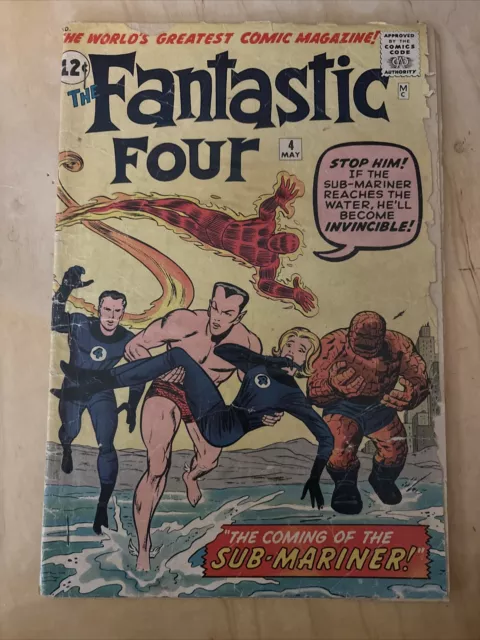 1962 Marvel Comics Fantastic Four 4. 1st Silver Age Sub-Mariner