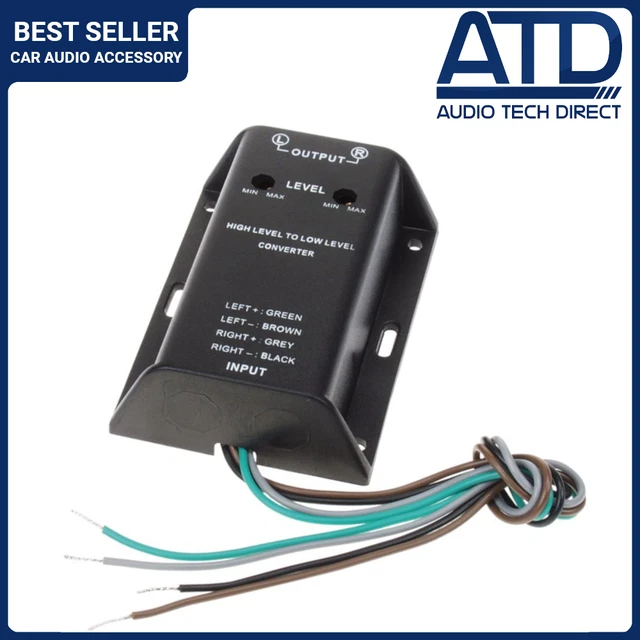 TWO CHANNEL SPEAKER RCA Line Level Converter Adapter Car Audio High Low