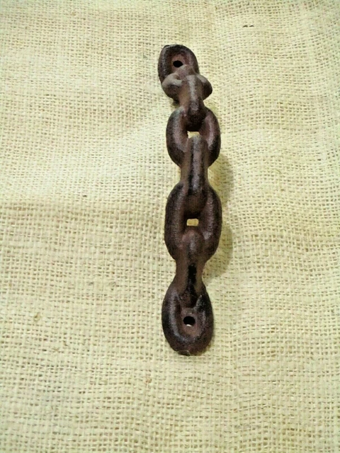 2 Large Cast Iron Antique style CHAIN Barn Handle, Gate Pull, Shed Door Handles 5