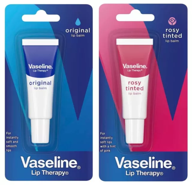 Vaseline Lip Therapy Balm: Original / Rosy Tinted - Soft, Smooth, Glossy, Shiny