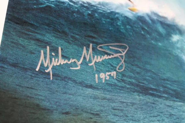 Micky Munoz 1957 AUTOGRAPHED Hawaii Longboard Pig 12x18in. Vtg. Surfing Poster 3