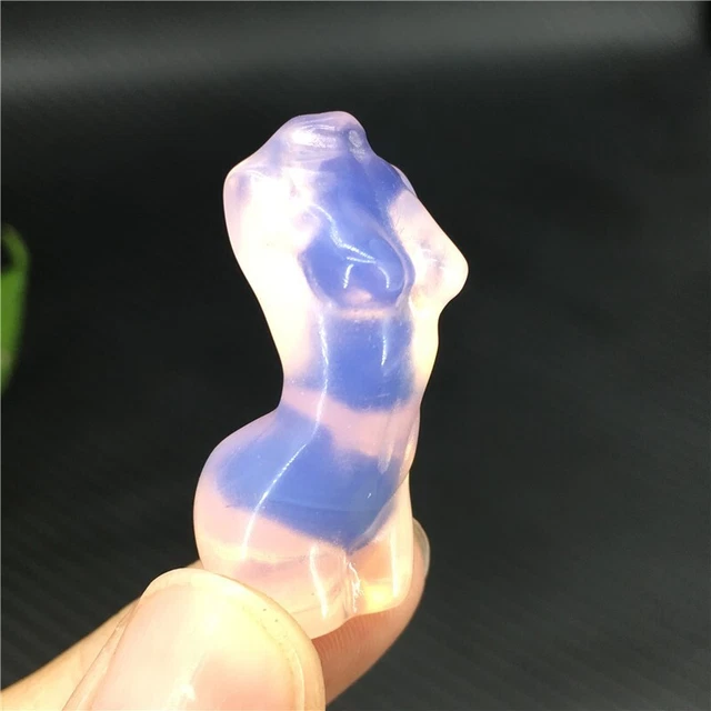 5pcs Carved Pink Opalite mini Goddess Model Quartz Crystal Skull Healing