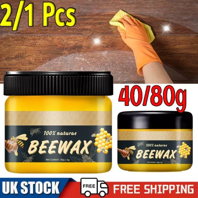 2/1x Beeswax Furniture Polish Wood Seasoning Beewax-Wood Natural Wax Traditional