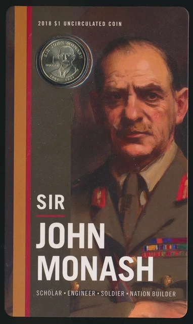 Australia: 2018 $1 Sir John Monash Coin UNC in Mint Card