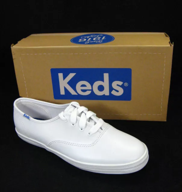 Keds Womens Girls White Leather Champion CVO Sneakers Shoes Sz 4.5 M   KY30060