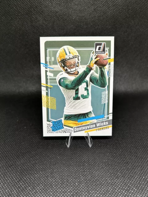 2023 NFL Donruss Dontayvion Wicks RATED ROOKIE RC Green Bay Packers