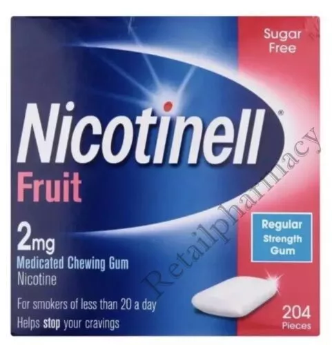 Nicotinell Gum Fruit 2mg De 204 Money Sauveur Multiple Paquet 1 2 3 6 12 Exp 2 /