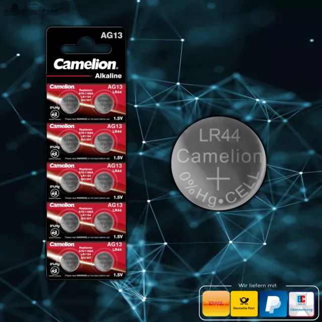 Camelion Knopfzellen Uhren-Batterien AG13 LR44 A76/1166A LR1154 303/357 MHD 2024