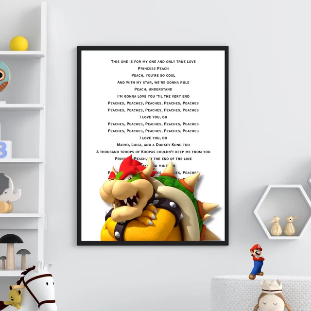 SUPER MARIO BROS Bowser, Peaches Song Wall Art Poster Print Picture