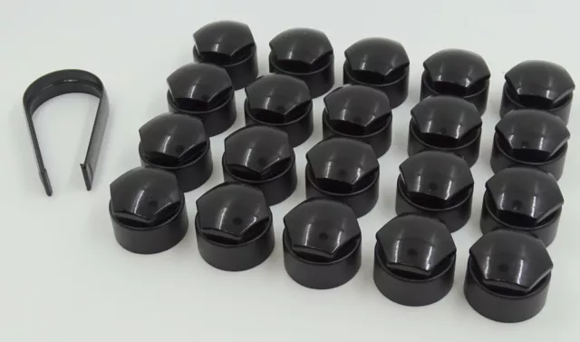 NEW! WHEEL NUT COVERS FOR AUDI ALL MODELS BOLT CAPS 17mm BLACK NICE ROUND TYPE