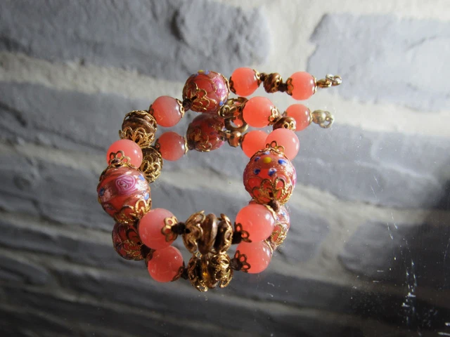 Bracelet Perles Murano Violet - Argent 925 - Coquelicot Et Coccinelle - Neuf Avec étiquettes