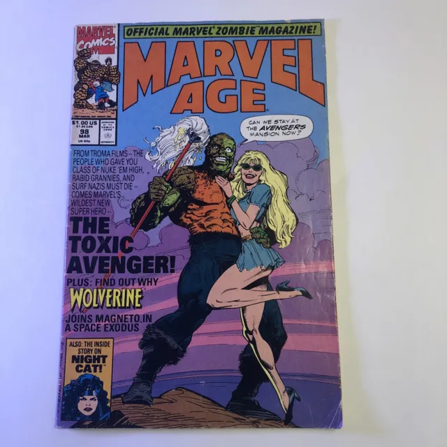 MARVEL AGE # 98, Marvel 1991 1st Preview and Cover Appearance of Toxic Avenger