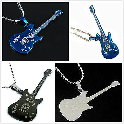 Cool acier inoxydable guitare collier chaîne multiple choix
