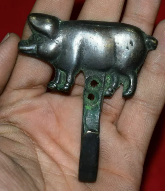 Brass Wall Decor Hanger Chinese Pig Shape Handmade Shirt Jens Hook Gift MJ122