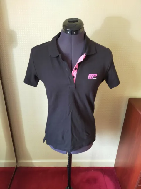 MusclePharm Black Polo Shirt Size S