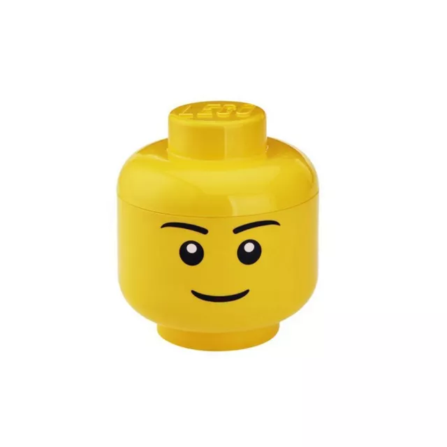 Lego Pequeño Almacenaje Cabeza Niño Juguete Almacenaje Amarillo Nuevo