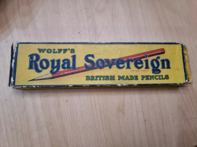Vintage Wolff's Royal Sovereign pencil box 1930s by appt to Late King George V