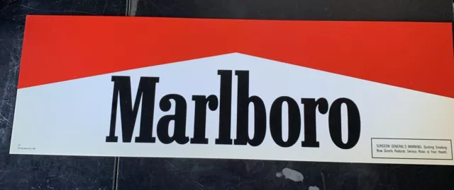 1991 Marlboro Display/Counter Top Advertising Sign 8”X24.5” Thin Plastic.