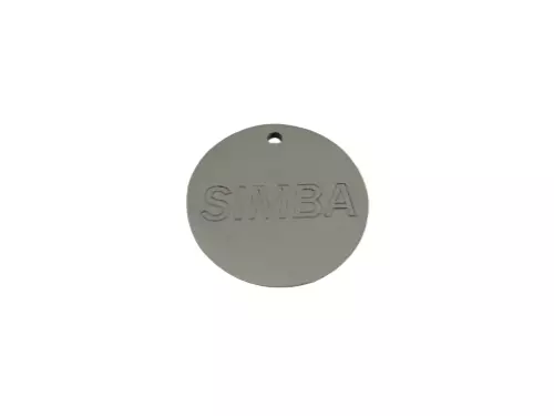 Médaille gravée ronde acier pour petit chien 2