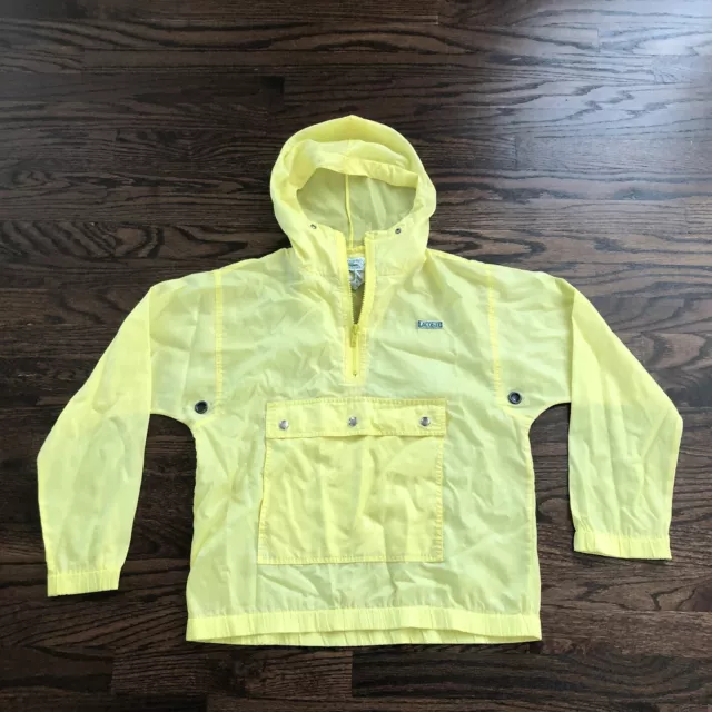 IZOD LACOSTE VINTAGE yellow pullover jacket med 12 14 Youth