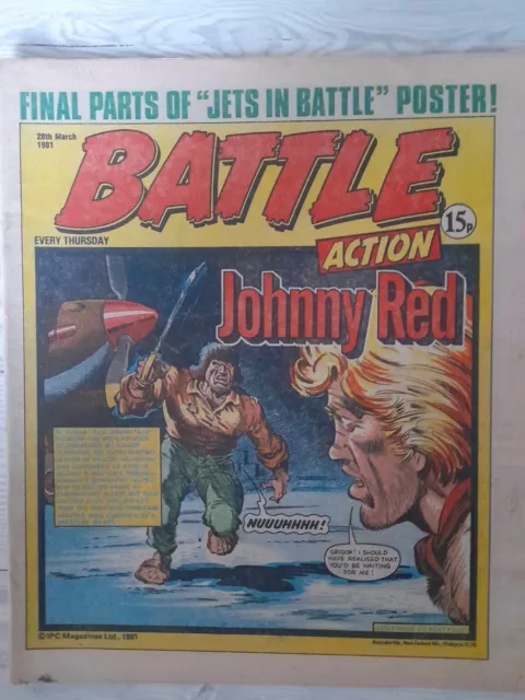 Battle Action Comic 28TH March 1981 - JOHNNY RED Cover - FREE POSTING