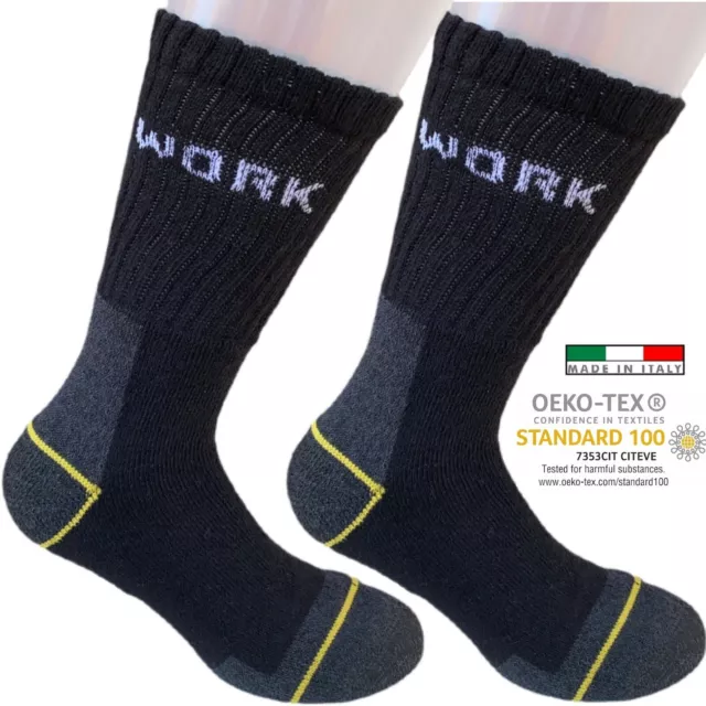 12 Paia Calze corte uomo da lavoro Work in Caldo Cotone Certificato Calzini