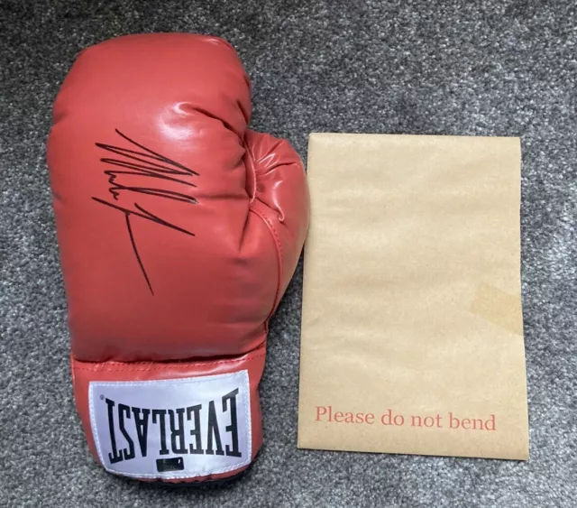 Iron Mike Tyson Hand Signed Red Everlast Boxing Glove with COA