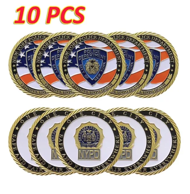 10PCS US New York Police Department Challenge Coin NYPD Gift Medal Commemorative