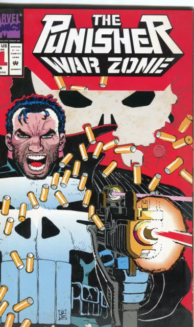 2 comics -Marvel Comics The Punisher War Zone #1 March 1992 ( two same books )