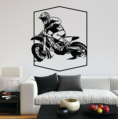 Motocross Moto da Cross Moto Rider Sport in Vinile Decalcomania Wall Art Sticker Casa UK