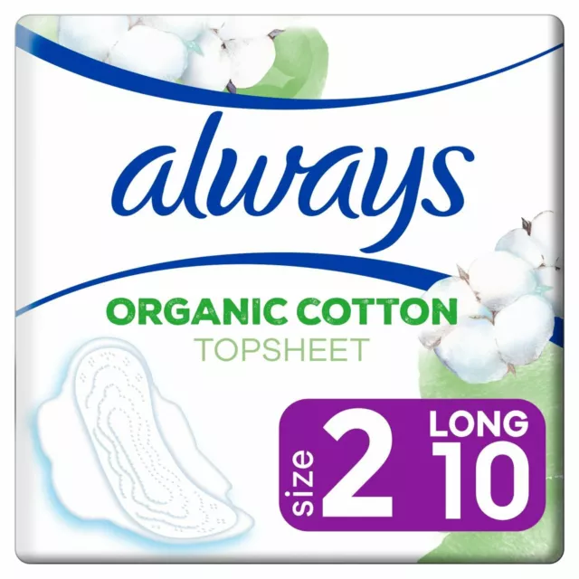 Always Organic Cotton Protection Ultra Long Size 2 Pack of 10 Pads