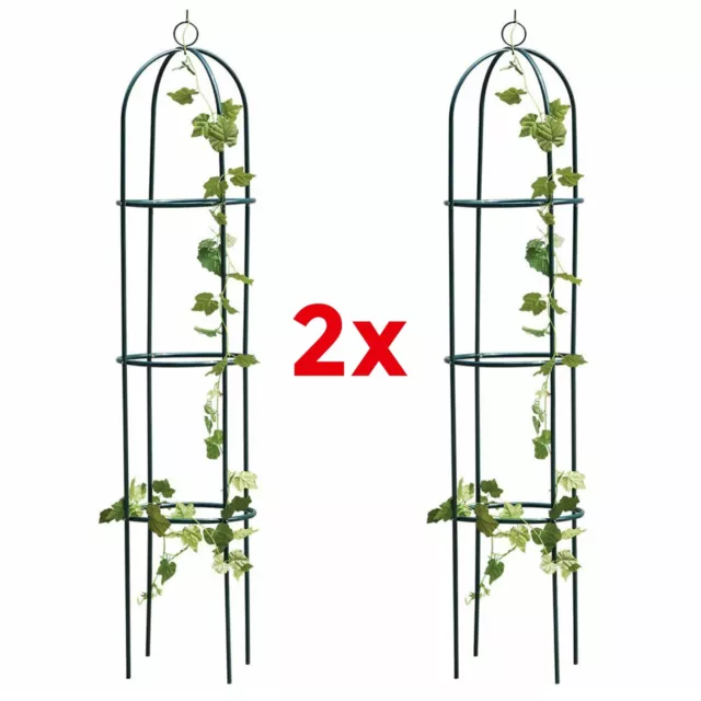 1.9m Outdoor Garden Metal Obelisk Climbing Plant Support Frame Trellis New