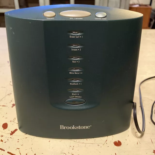 Máquina de ruido blanco Brookstone clásica terapia de sonido tranquilo 6 sonidos