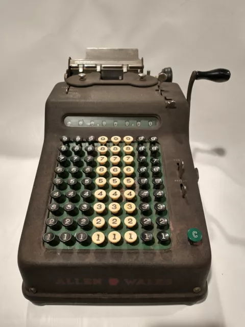 Antique Allen Wales 9-154452 Desk Model Adding Machine Untested Vintage Rare