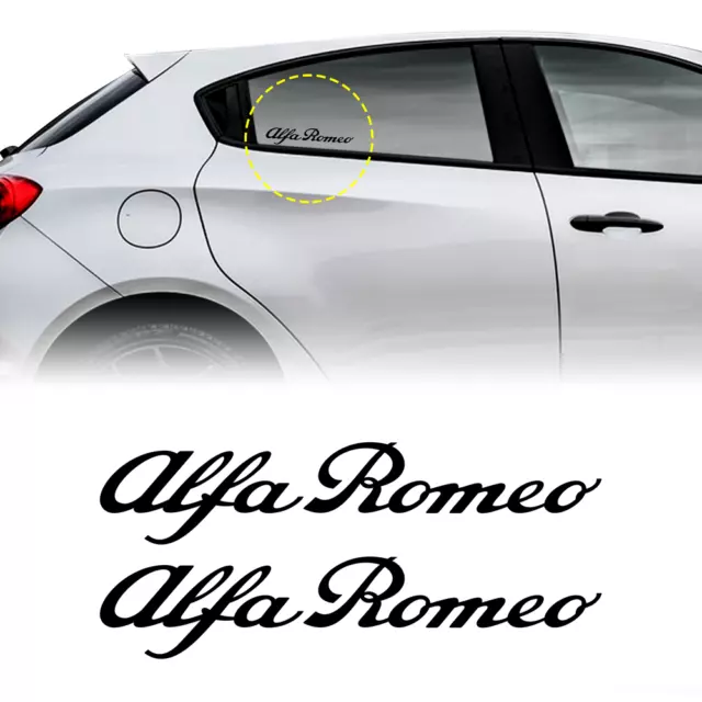 Adesivi Prespaziati Scritta Alfa Romeo, Nero, 13 cm