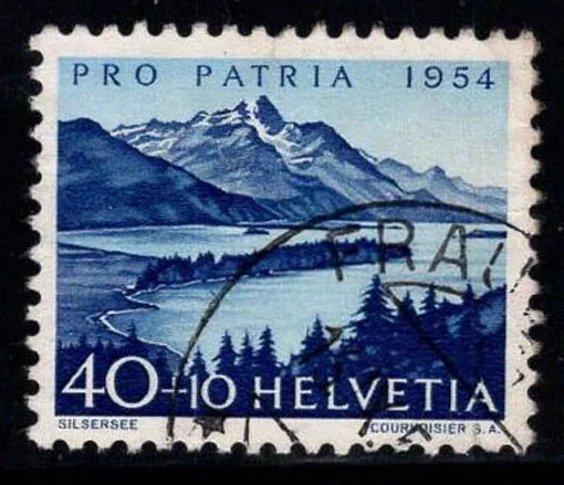 Svizzera 1954 Mi. 601 Usato 80% Pro Patria, paesaggi, 40 c