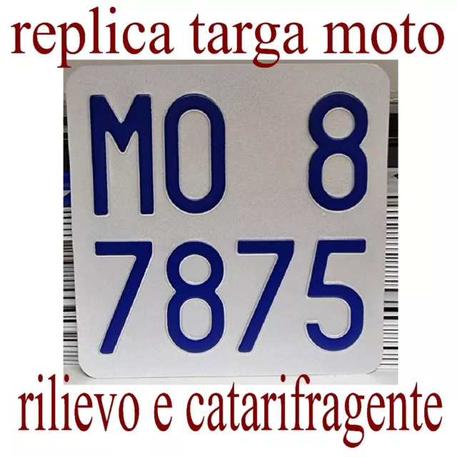 REPLICA TARGA MOTO pre euro misura 16,5x16,5 cm. a rilievo e  catarifrangente EUR 47,99 - PicClick IT