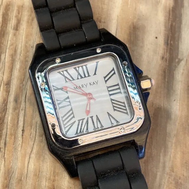 Orologio Donna Mary Kay Quarzo Nero Strass Movimento USA Batteria Nuova