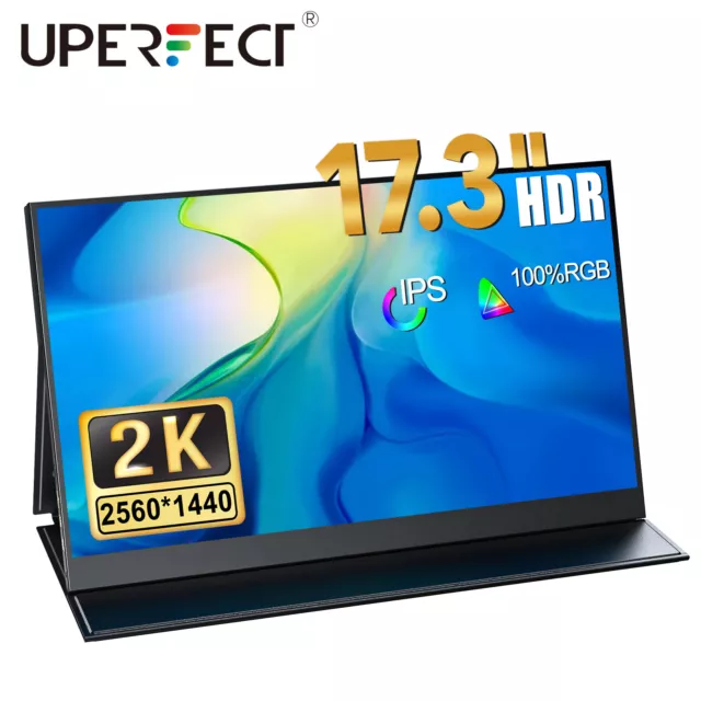 Bildschirm 60Hz Gaming Monitor UPERFECT 2K 17,3 Zoll  Portable Monitor USB C